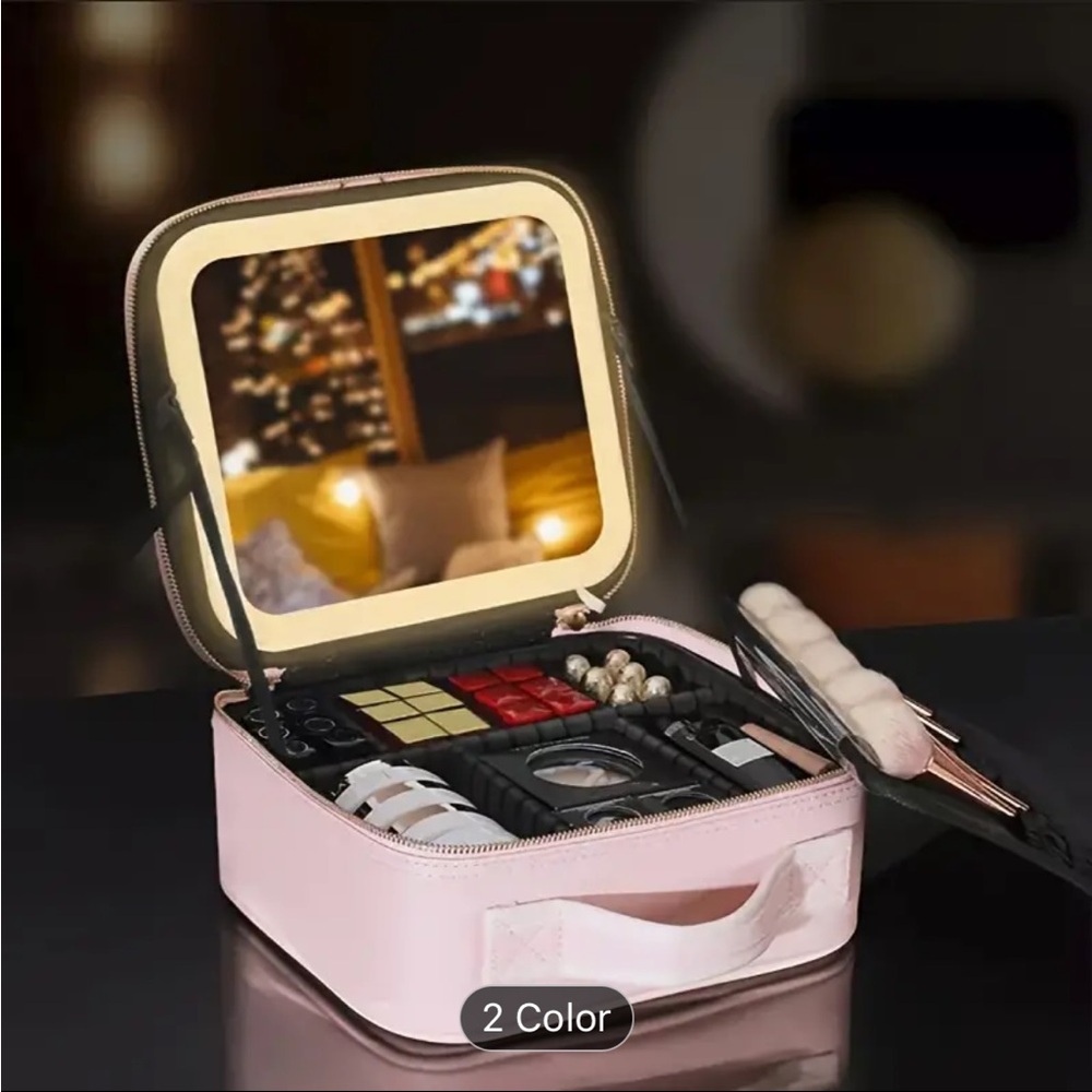 Travel case with vanity light